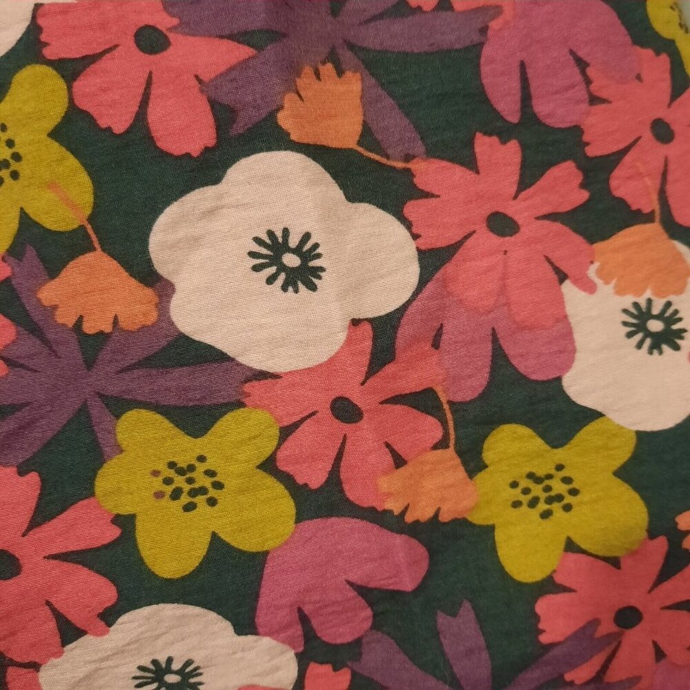 Michelle McDowell Dress Womens Large Floral Rayon Puff Sleeve Boho Lagenlook - Picture 8 of 12